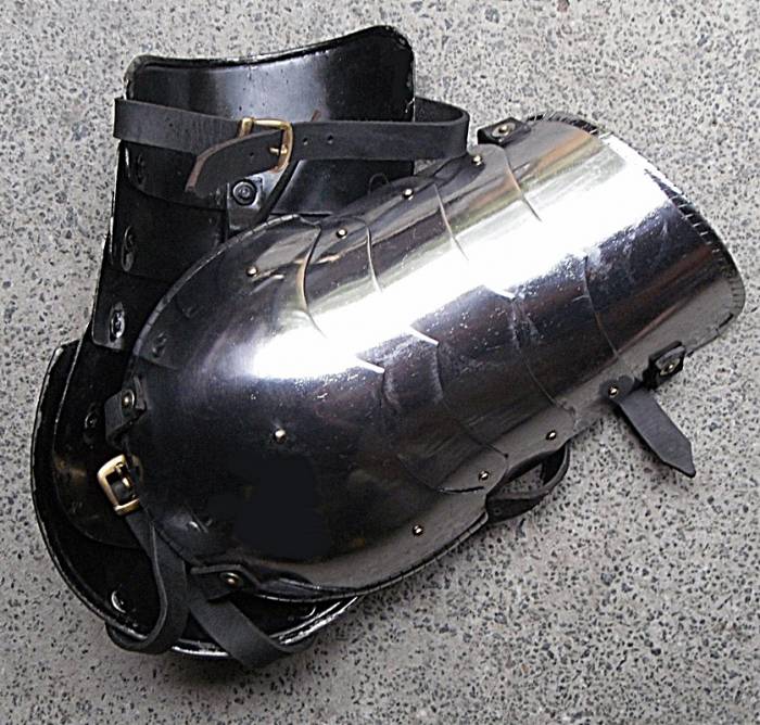 Pauldrons with leather straps