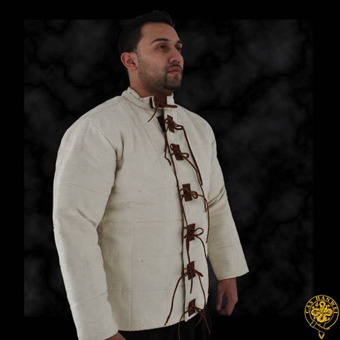 Arming Jacket, XX-Large, Natural, Leather Tie Closure