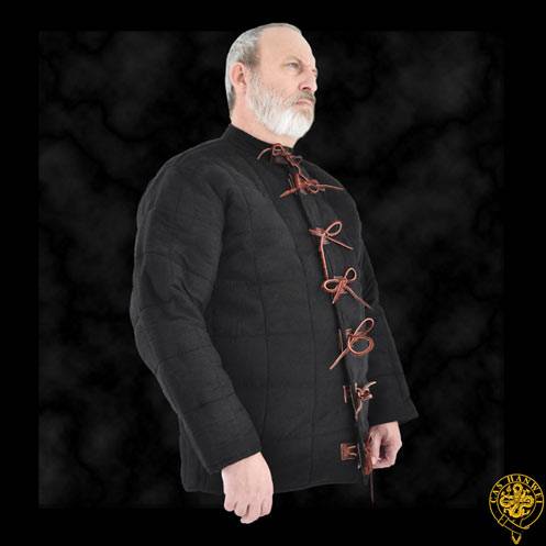 Arming Jacket, Large, Black, Leather Tie Closure