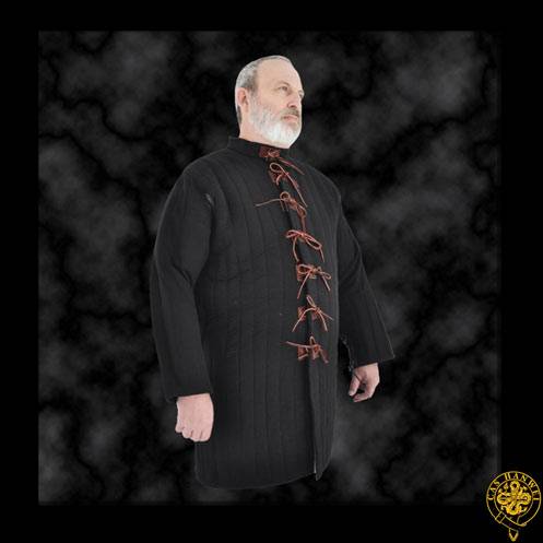 Gambeson, XX-Large, Black, Leather Tie closure.