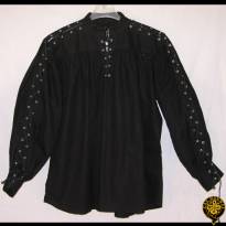 Gallery » Collarless, Laced Neck&Sleeves, Black, Large • King of Swords ...