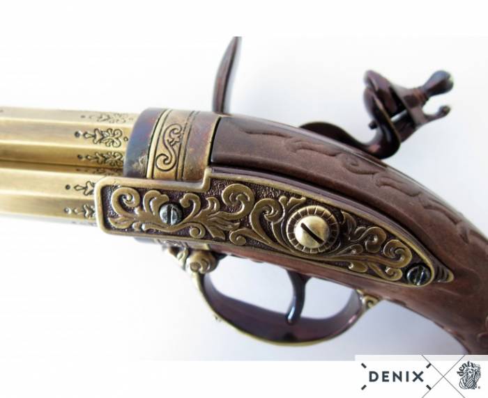 French Flintlock with 3 Barrels  18th C