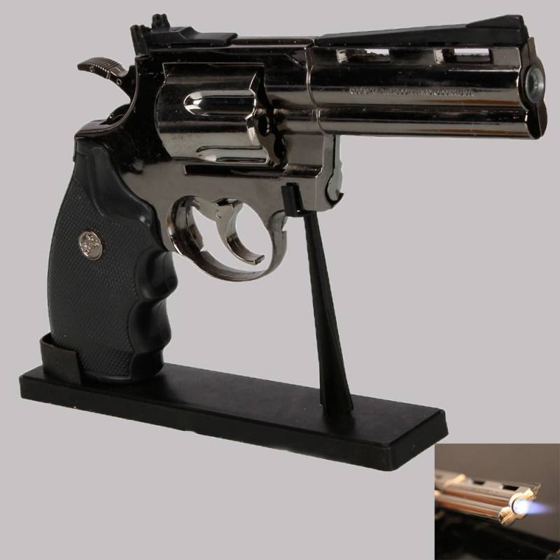 Python Revolver Gun Shaped Lighter (Silver)