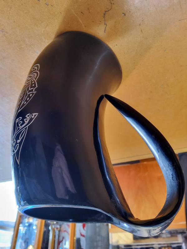 Dragon Engraved Buffalo Tankard