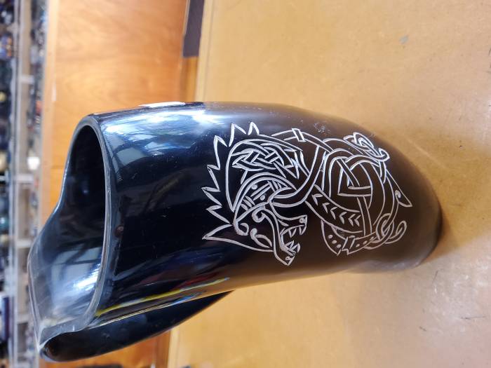 Ravens Carved Buffalo Tankard