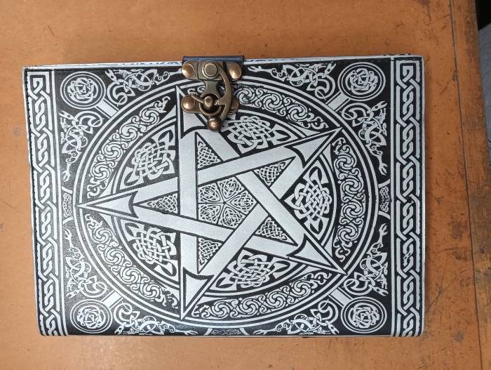 Leather Journal with Pentagram in Silver 18cm x 25.5cm