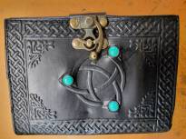 Leather Journal Triquetra with Gems