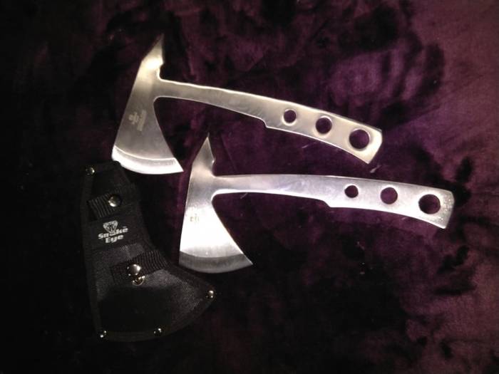Silver Throwing Axes Set of 2
