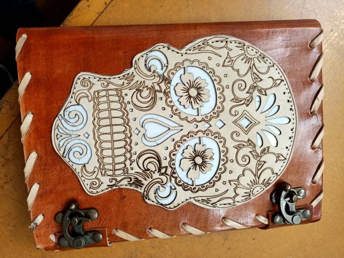 Leather Journal Sugar Skull
