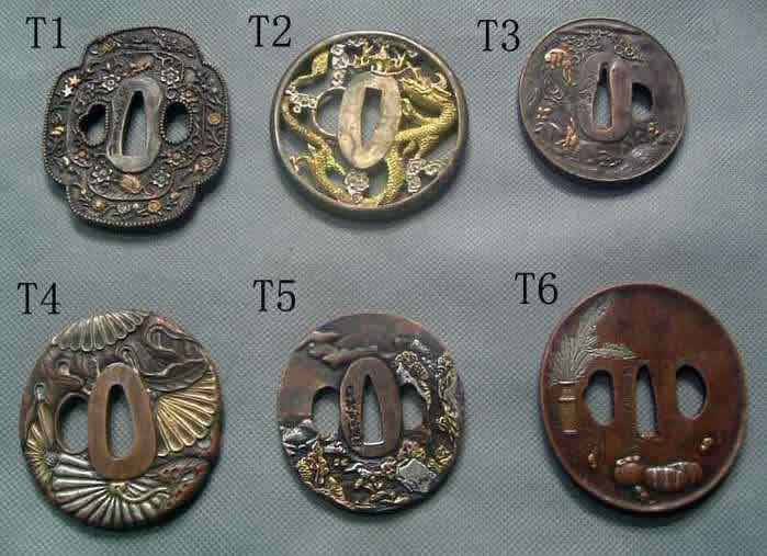 T Series Red Cooper Tsuba T1 to T6