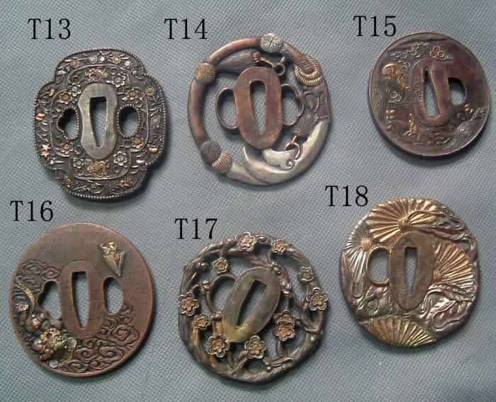 T Series Red Cooper Tsuba T13 to T18